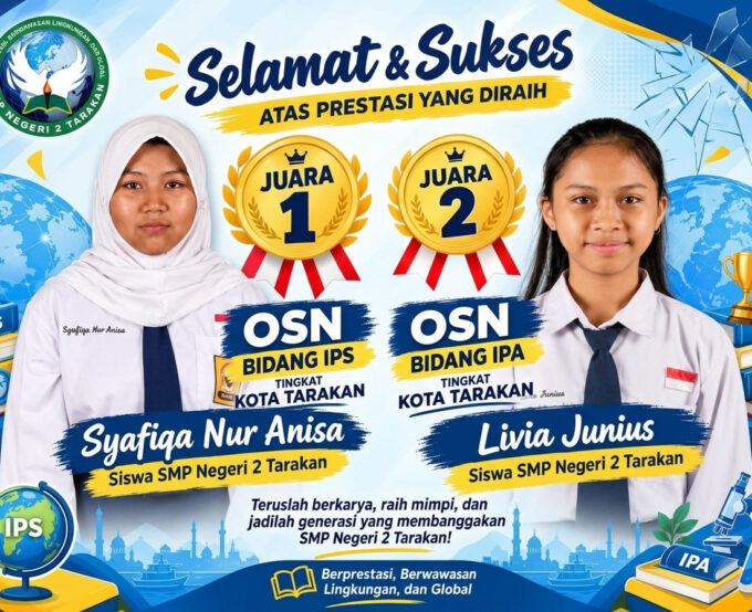 Siswa SMP Negeri 2 Tarakan Raih Juara 1 dan Juara 2 OSN Tingkat Kota Tarakan